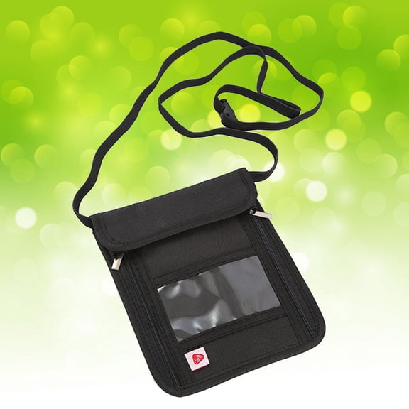 Masteelf Portable Neck Pouch Wallet for Travel with Organizer ID Folder Black Size:One Size