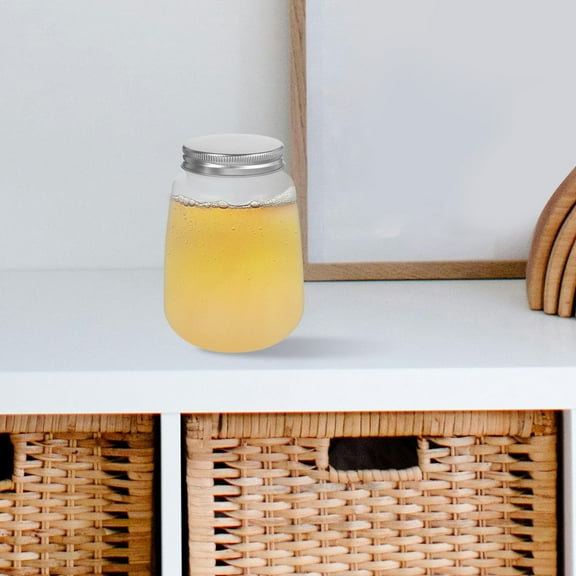 Masteelf Portable Plastic Drink Bottles with Caps for Storage Use Transparent Wide Mouth Design 10pcs