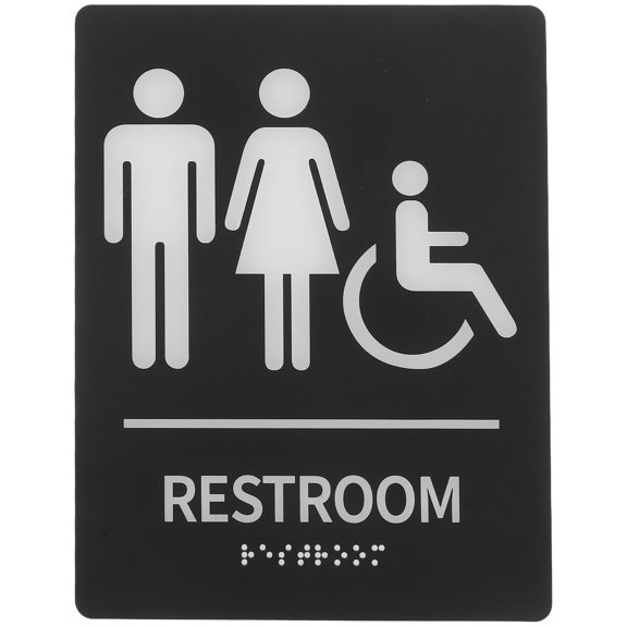 HEATSHAKING Restroom Sign Acrylic 1Set 7.9X5.9X0.08In