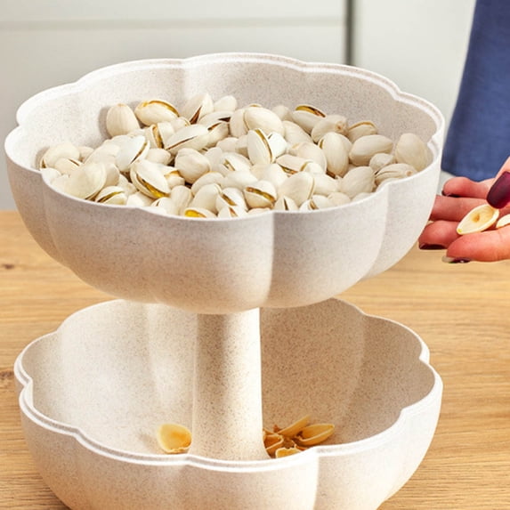 Masteelf Pumpkin-Shaped Divided Serving Platter Tray for Fruits, Nuts, Snacks - Decorative Home Tableware
