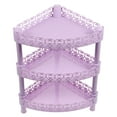 thumbnail image 1 of Masteelf Purple 3 Layer PP Plastic Storage Shelves Desk Stand Rack for Bathroom Home Use Triangle Shape, 1 of 8