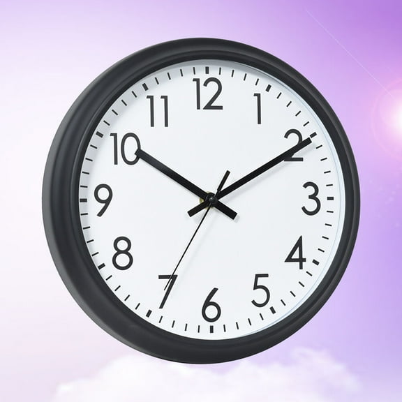 Masteelf  Quartz Clock Decor Simple Frameless Digital Wall Office White