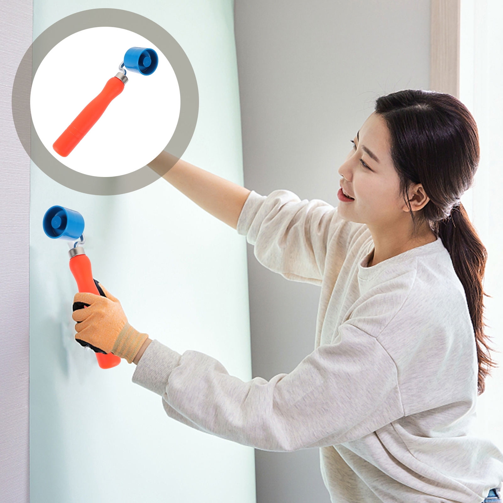 Wallpaper Decorating Roller - Samfox Internal External Natural Wood Corner Wallpaper Seam Roller