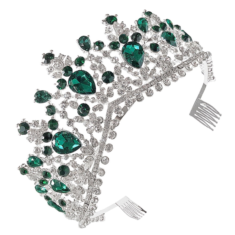 Masteelf Quinceanera Stylish Headbands for Women Tiaras Princess Crown Miss Bride Green