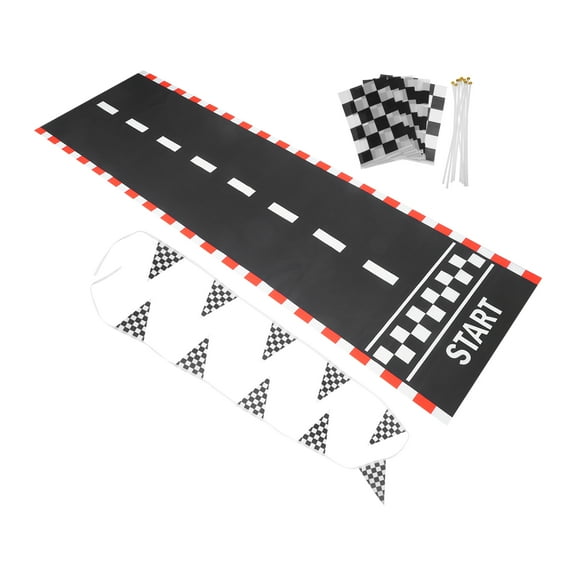 Masteelf Racing Car Party Decorations Supplies with Waving Flag Perfect for Theme Parties Assorted Color 1 Set