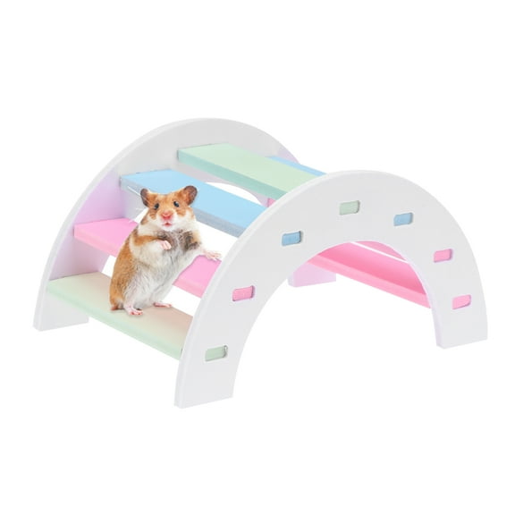 Masteelf Rainbow Bridge Toy for Hamster Playing Eco Friendly Material Small Pets Accessories 7 inch