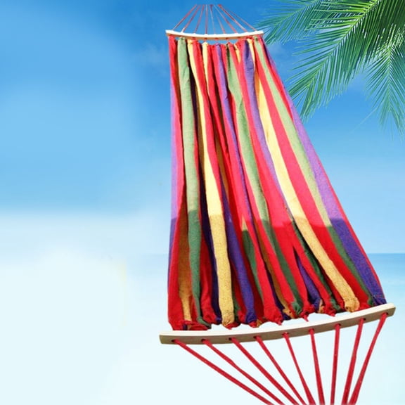 Masteelf Rainbow Canvas Camping Hammock for Outdoor Relaxation and Leisure Easy to Carry Durable and Comfortable Red 70 x 100 cm