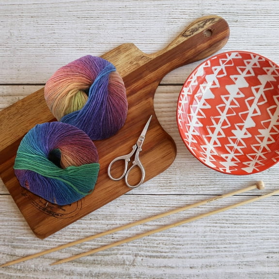 Masteelf Rainbow Wool Yarn for Knitting and Sewing Assorted Color Multicolor Bright and Sturdy 2 Roll