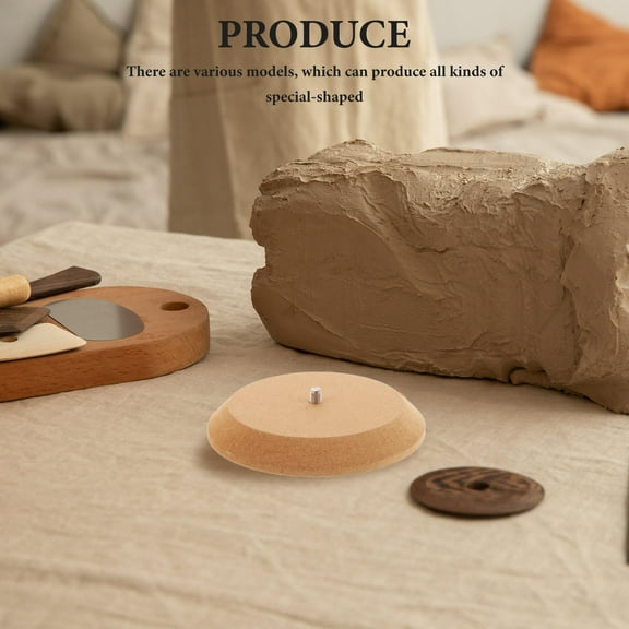 Masteelf Raindrops Ceramic Handbuilding Molds Wooden Pottery Tools Clay Forming Molds with Wood Base for DIY Plate Forming 1 Set