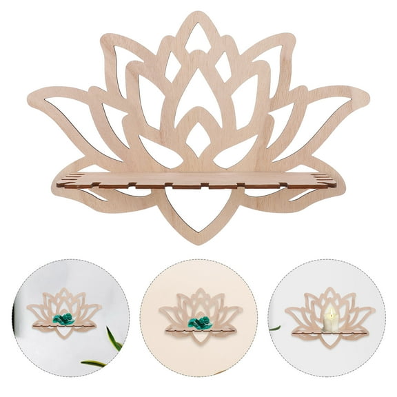 Masteelf Raindrops Corner Shelf Floating Wall Shelf 1 Set Wooden Flower Shaped Wall Corner Shelf for Home Office Display