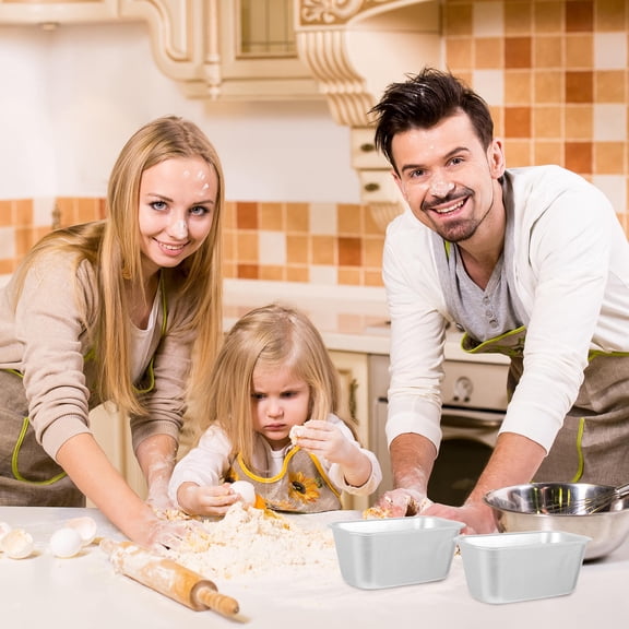 Masteelf 2-Piece Rectangle Cake Mold Set Aluminum Alloy Baking Pan Color Even Heat Distribution and Versatile