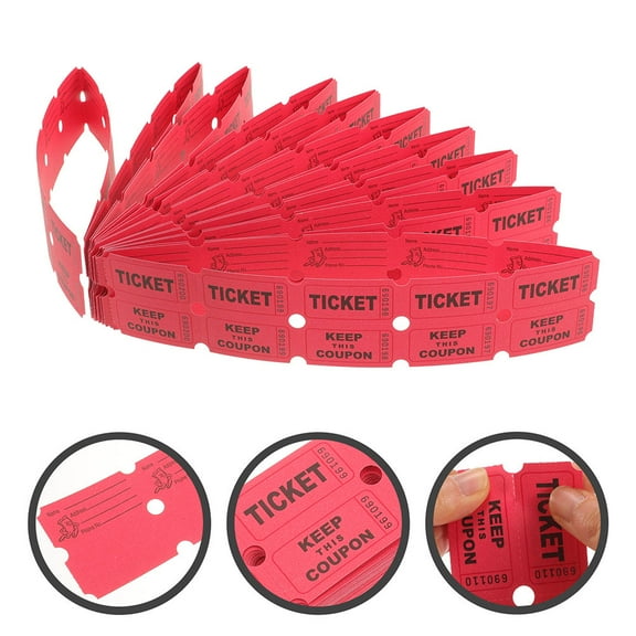 Masteelf Red Carnival Ticket Rolls for Raffles and Events - 400 Paper Tickets Full of Excitement