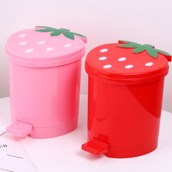 Masteelf Red Cartoon Shaped Trash Bin Creative Wastebasket for Home and Office Use Plastic Material 8L