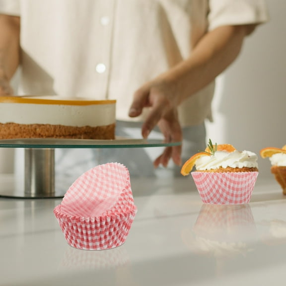 HEATSHAKING Mini Candy Cups Paper Red Cake Paper Cups Greaseproof 100pcs For Birthday Parties