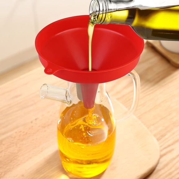 Masteelf Red Plastic Funnel for Daily Use Lightweight and with Simple Practical Design 6.3 Inches