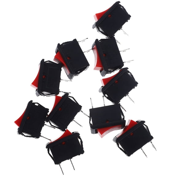 Masteelf Red Plastic On Off Switch for Car Use Mini Rocker Switch Emergency Stop Button Compact Size