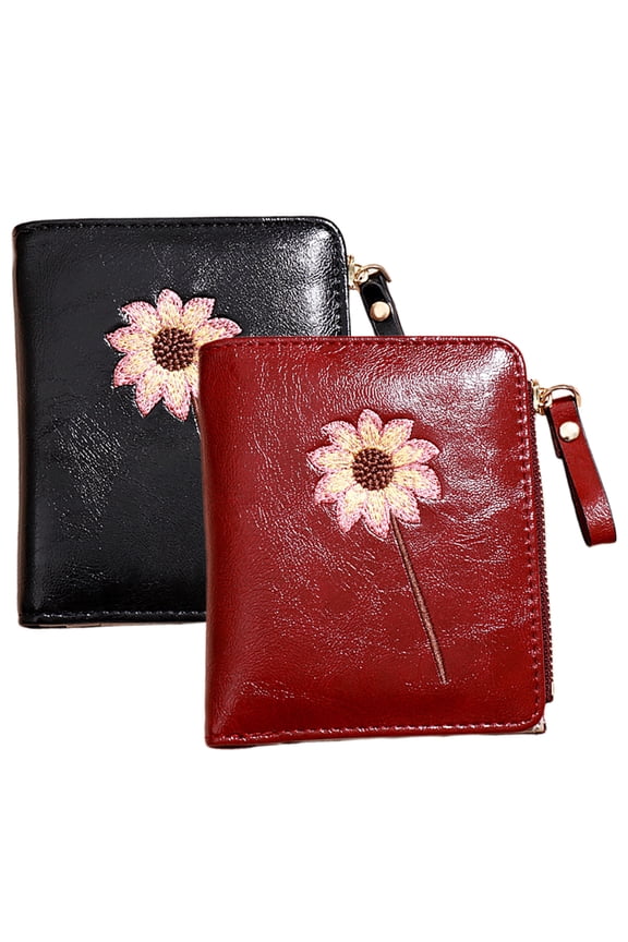 Red Card Wallet Purse for Women, Compact and Stylish Wallets for Students, Everyday Use and Travel Essentials