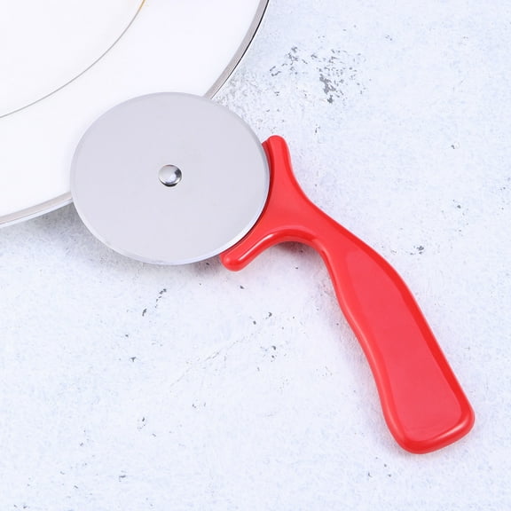 Masteelf Red Stainless Steel Pizza Cutter Wheel Slicer for Baking Easy to Clean Perfect for Parties