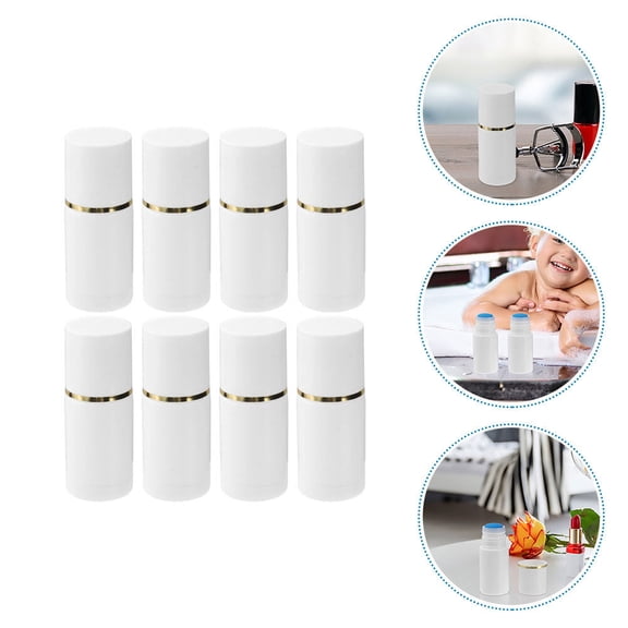 SWETRACE 8Pcs Refillable Sponge Head Bottles for Storage Durable White Plastic Applicator for Travel Use
