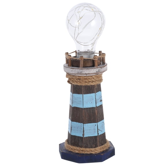 Masteelf Retro Led Lighthouse Desktop Light Mediterranean Coastal Home Decorations For Nautical Themed Rooms