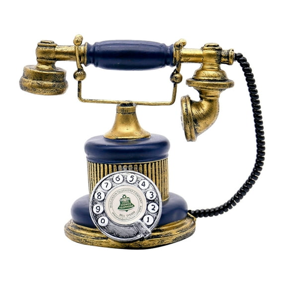 Masteelf Retro Telephone Booth Tabletop Decor Blue Resin Craft for Home Office Decoration Perfect Gift
