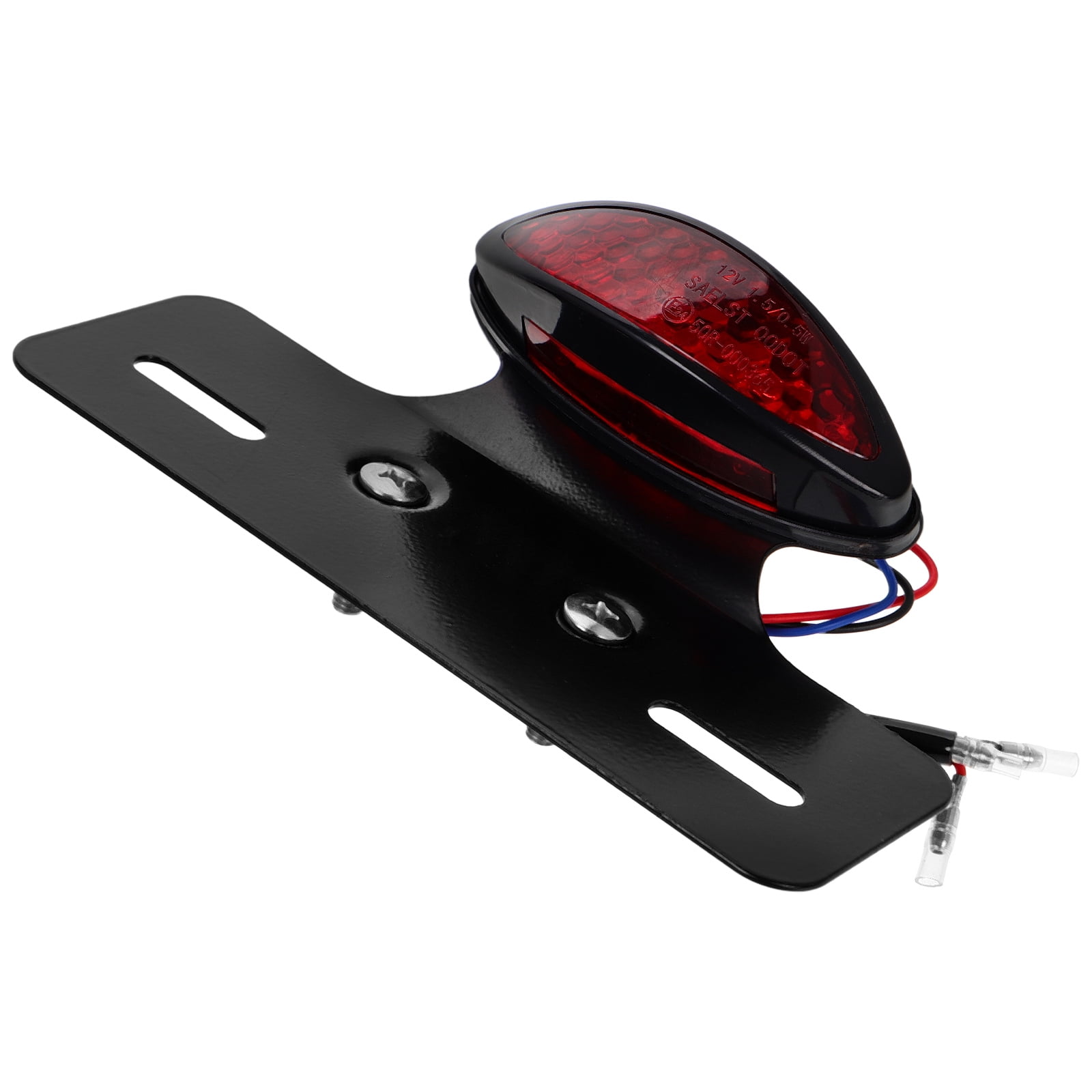 Masteelf Retro Vintage Oval Brake Tail Light LED Brake Tail Light with License Plate Bracket Compatible with Harley Old School CB