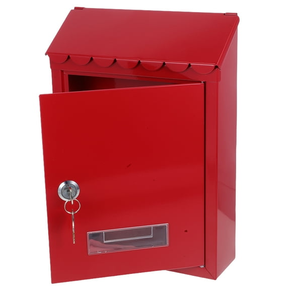 Masteelf Retro Wall Mounted Mailbox With Lock Tinplate Post Mount Mailbox Letter Box Suggestion Box For Home Office Outdoor Door