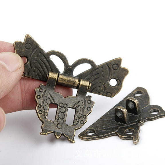 Masteelf Retro Wooden Box Latch in Dark Brown Alloy for Vintage Hardware Decorative Use on Jewelry Boxes Cases Chests Small Size