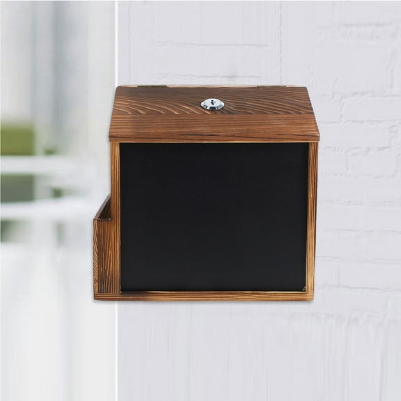 Masteelf Retro Wooden Suggestion Box With Lock Wall Mounted Donation Box Ballot Box Multi Functional Mailbox Tip Box For School Office And Home