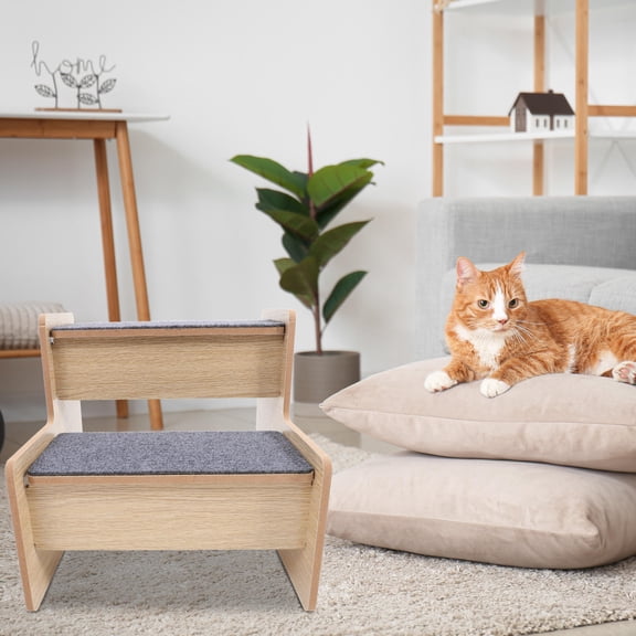 Masteelf Reusable 2-tier Dog Pet Ladder Pet Stair Step Dog Stair Pet Safety Ladder Pet Supply Dog Ramp 2-layered Puppy Stair Dog Climbing Ramp