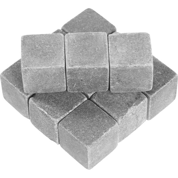 Masteelf Reusable Marble Wine Stones for Home Grey Color 12pcs Perfect for Whiskey and Various Beverages