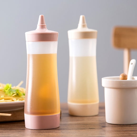 Masteelf Reusable Squeeze Bottle for Sauce Storage Made of PP and PE with Removable Head 350ML