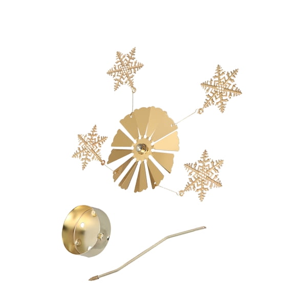 Masteelf Revolving Windmill Candlestick Holder with Snowman Design, Decorative Golden Candle Holder for Home
