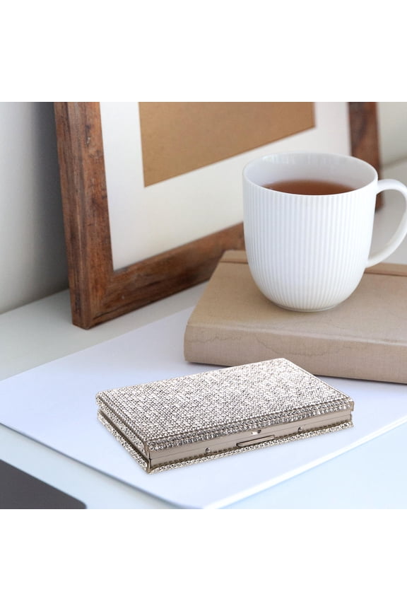 Masteelf Rhinestone Card Storage Bag Women's 9.90X7.00X1.50CM White
