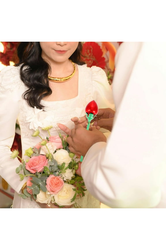 Rose Jewelry Box Proposal Ring Storage Case Engagement Ring Display Box Wedding Ring Romantic Wrapping Box Handheld Small Wedding Ring Container