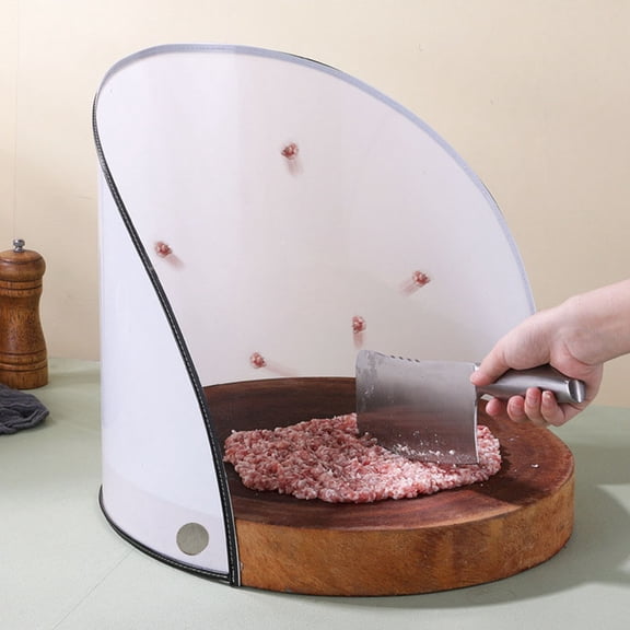 Masteelf Round Baffle Splatter Splash Countertop Cutting Board White