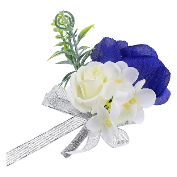 Masteelf Royal Blue Corsage and Boutonniere Set for Wedding Party Decoration Silk Multi Color with Pin 2.5 Inch