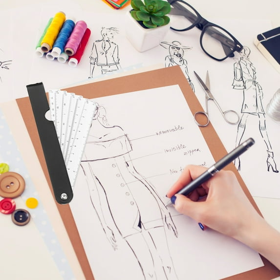 Masteelf Ruler Foldable Tools Fan Shape Multifunctional Scale