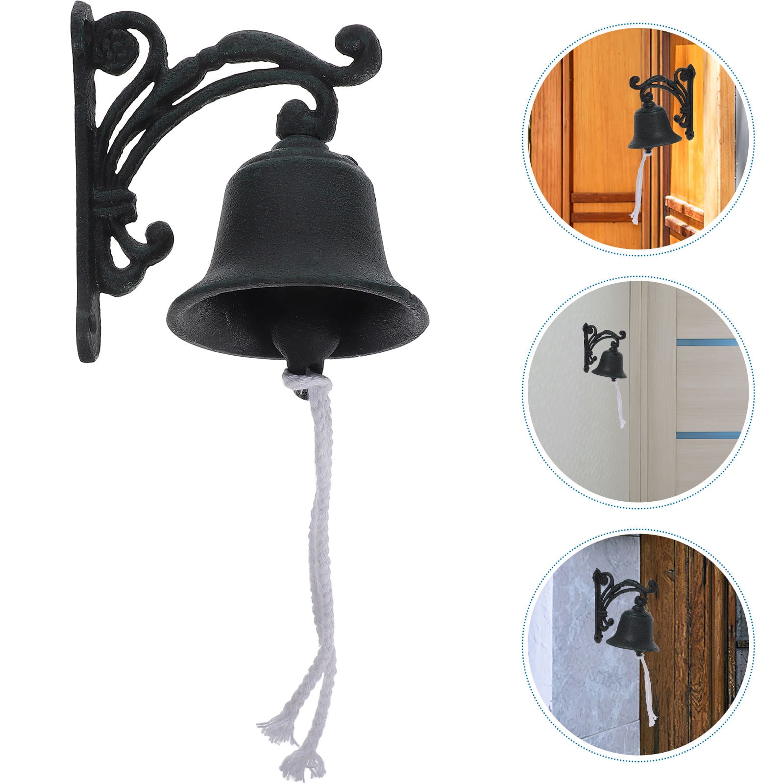 Masteelf Rustic Vintage Iron Doorbell with Beautiful Black Finish for Wall Mount Decoration 6.5 Inch