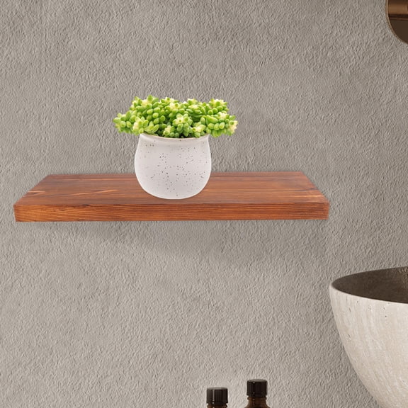Masteelf Wood Floating Shelf for Home Brown Versatile Spacesaving Sturdy Construction Stylish Appearance Easy Installation 12.5 inches