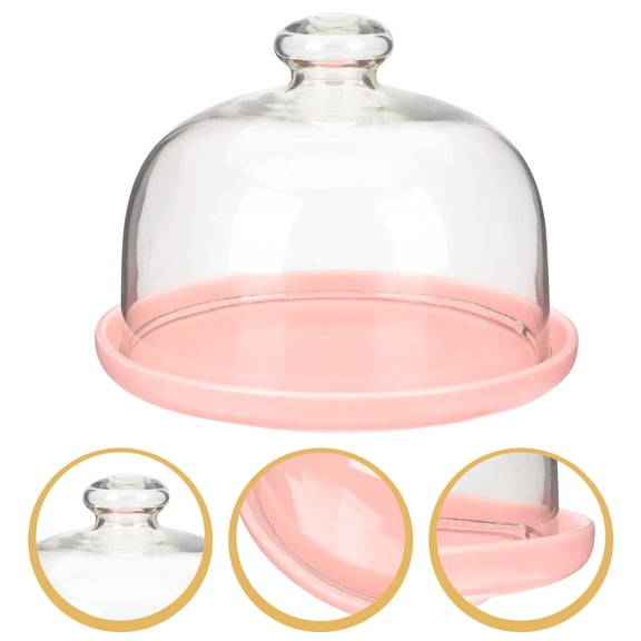 IDEANATEGRATE 1Set Premium Ceramic Cake Plate with Dome Perfect for Cake and Fruit Serving