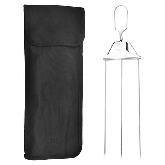 Masteelf Serving Stainless Steel Three-Prong BBQ Fork Kebabs