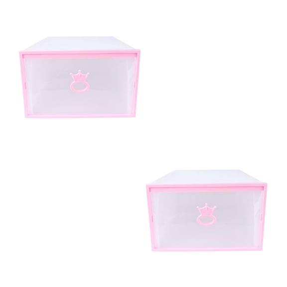 Masteelf Set of 2 Shoe Rack for Closet Shelves Plastic Storage Box