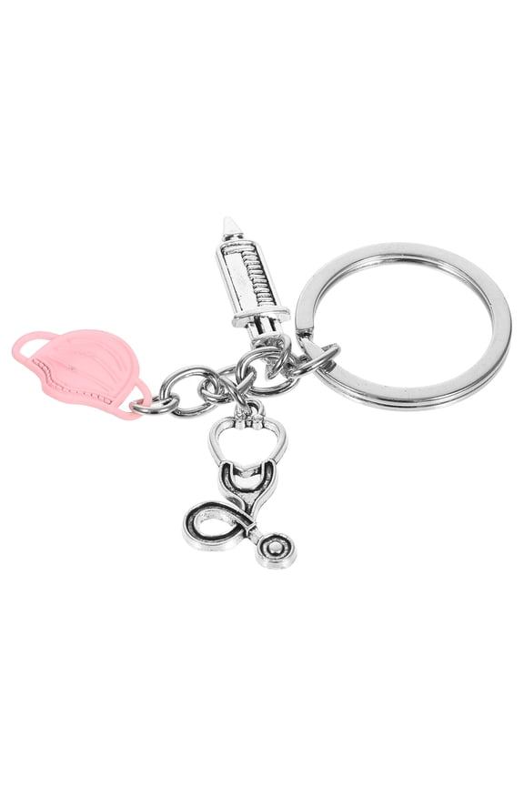 Shaped for Syringe Keychain Travel Nurse 7.00X3.00X1.00CM Pink