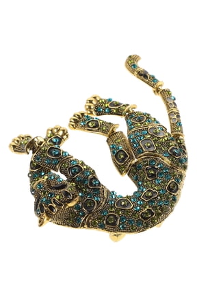 Leopard Print Rhinestone Brooch Pin for Men, Stylish Animal Pattern Shirt Accessory, Trendy Male Fashion Jewelry