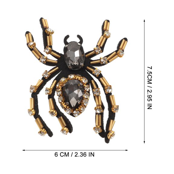 Masteelf Shoes Decorative Patches Multi Color Rhinestone Spider Shape for Diy Projects 1Set