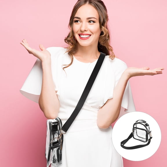 Masteelf Shoulder Messenger Bag Transparent Cross Body Clear Purse Miss Black