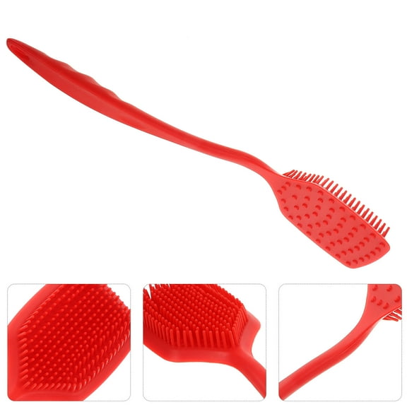 Masteelf Silicone Dishwashing Brush with Handle for Kitchen Utensils and Pots, Non-stick Oil Cleaning Sink Brush, Random Color