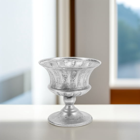 Masteelf Silver Iron Planter for Home with High Grade Material and Retro Design Style 7.5 Inches