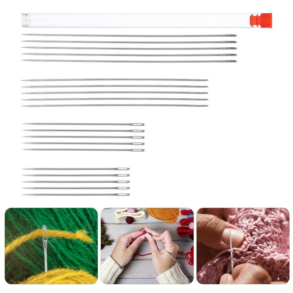 Masteelf Silver Metal Darning Needles for Sewing Use with Large Eye Design 20pcs Practical and Versatile